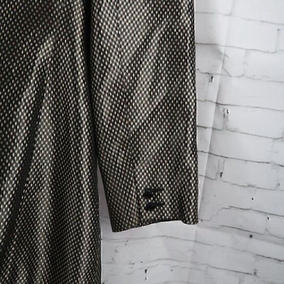 LIZ CLAIBORNE VINTAGE BLACK & GOLD DIAMOND DESIGN BUSINESS OFFICE JACKET SIZE 10 - Picture 7 of 8